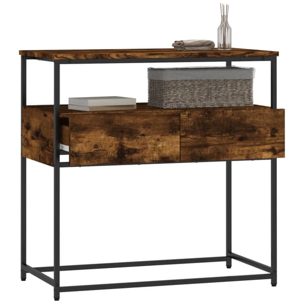 konsolbord 75x40x75 cm konstrueret træ røget egetræsfarve