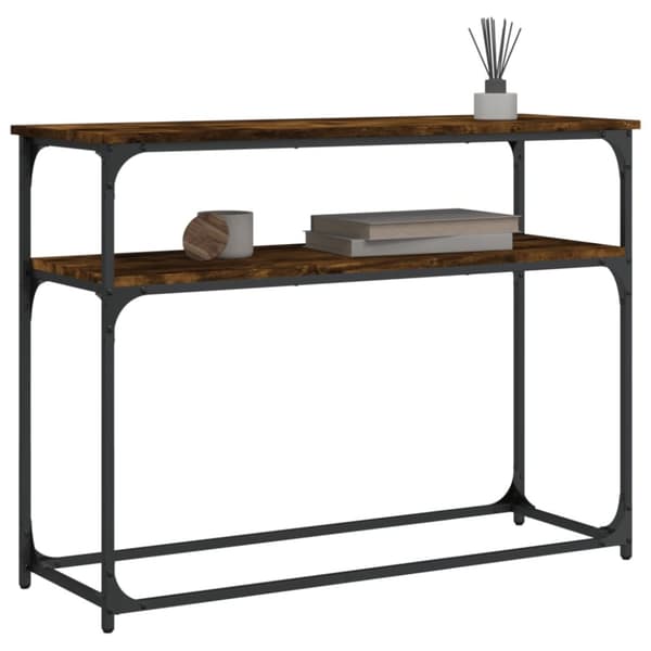 konsolbord 100x35,5x75 cm konstrueret træ røget egetræsfarve