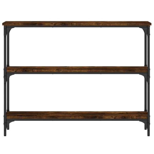 konsolbord 100x22,5x75 cm konstrueret træ røget egetræsfarve