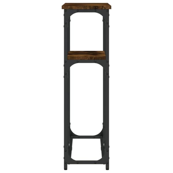 konsolbord 90x22,5x75 cm konstrueret træ røget egetræsfarve