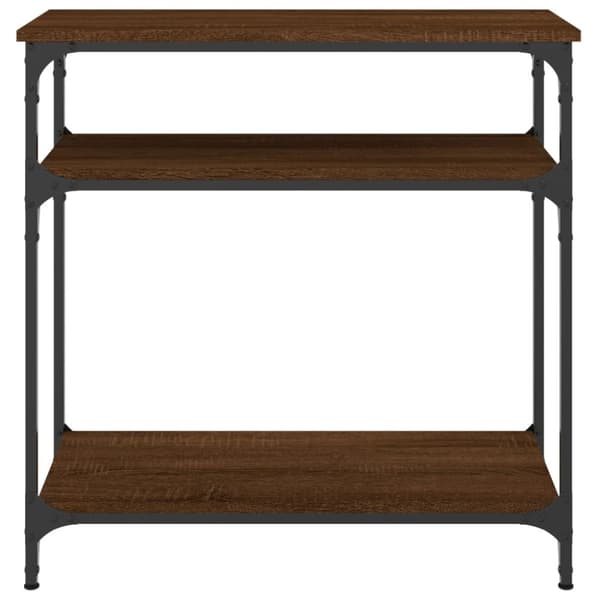 konsolbord 75x29x75 cm konstrueret træ brunt egetræ