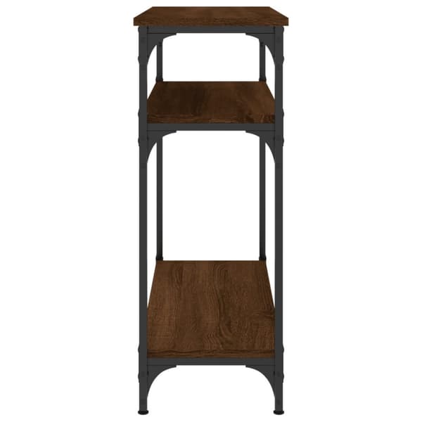 konsolbord 75x29x75 cm konstrueret træ brunt egetræ