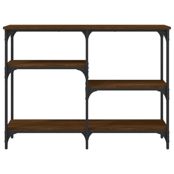 konsolbord 102x29x75 cm konstrueret træ brun egetræ