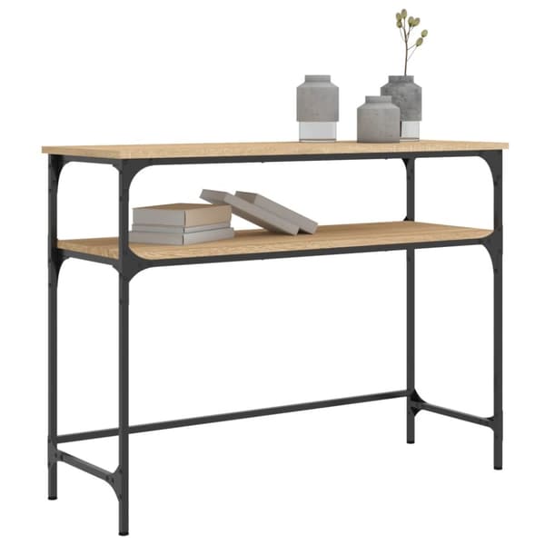 konsolbord 100x35,5x75 cm konstrueret træ sonoma-eg