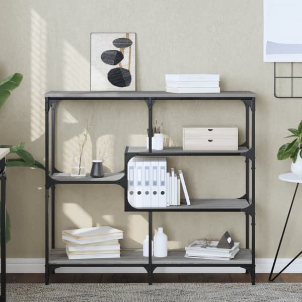 konsolbord 103x32x95 cm konstrueret træ grå sonoma-eg