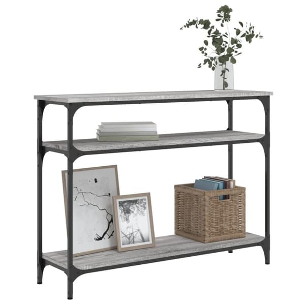 konsolbord 100x29x75 cm konstrueret træ grå sonoma-eg