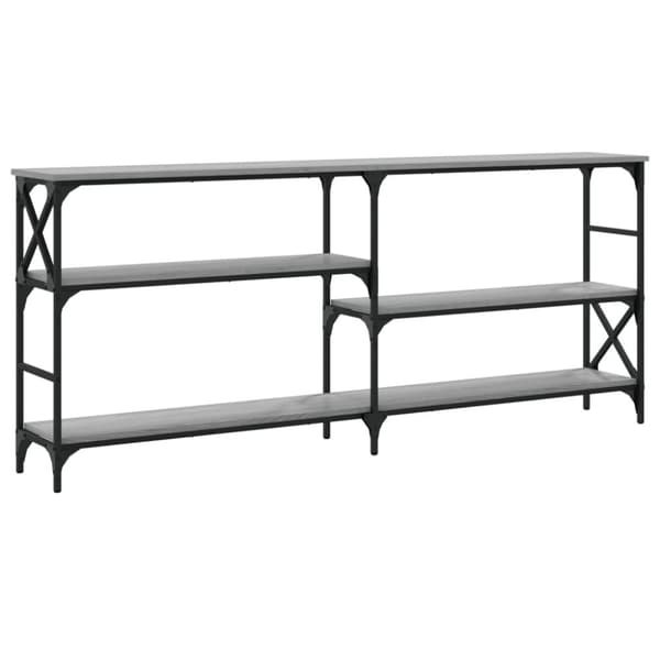 konsolbord 180x29x76,5 cm konstrueret træ grå sonoma-eg