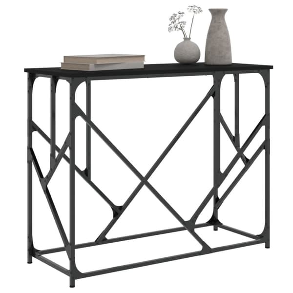 konsolbord 100x40x80 cm konstrueret træ sort