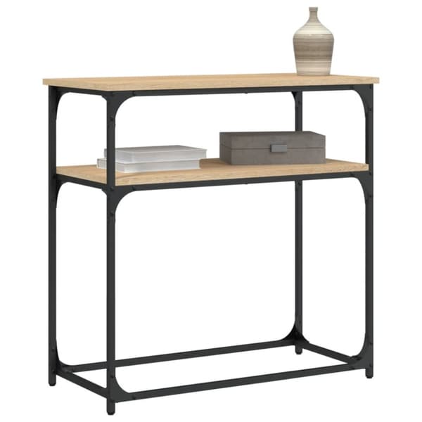 konsolbord 75x35,5x75 cm konstrueret træ sonoma-eg