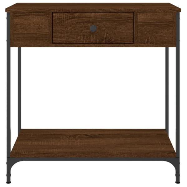 konsolbord 75x34,5x75 cm konstrueret træ brunt egetræ