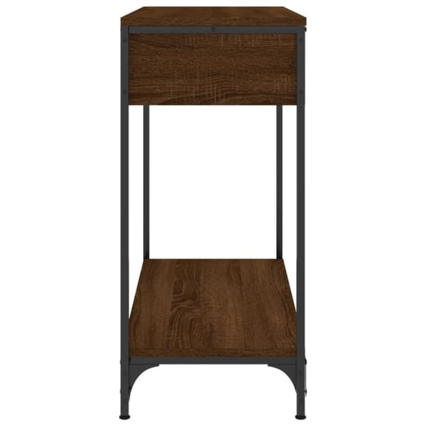 konsolbord 75x34,5x75 cm konstrueret træ brunt egetræ