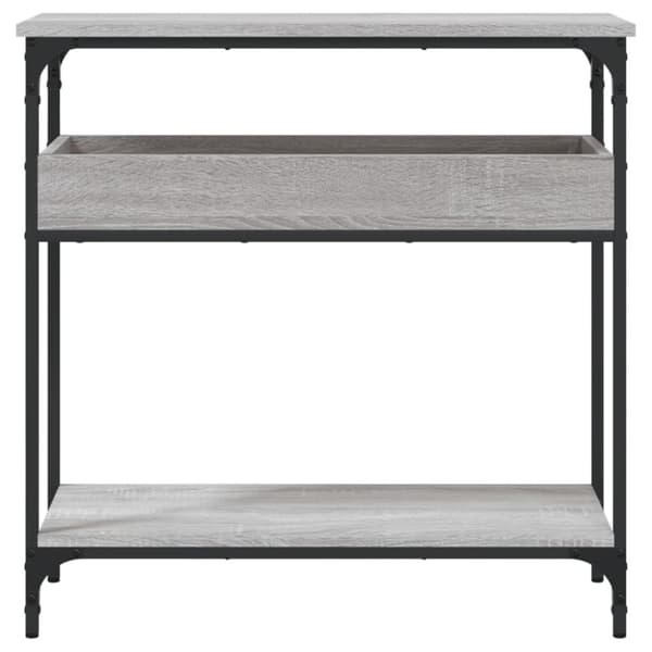 Konsolipöytä hyllyllä harmaa Sonoma 75x29x75 cm tekninen puu