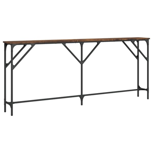 konsolbord 180x23x75 cm konstrueret træ røget egetræsfarve