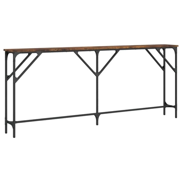 konsolbord 180x23x75 cm konstrueret træ røget egetræsfarve