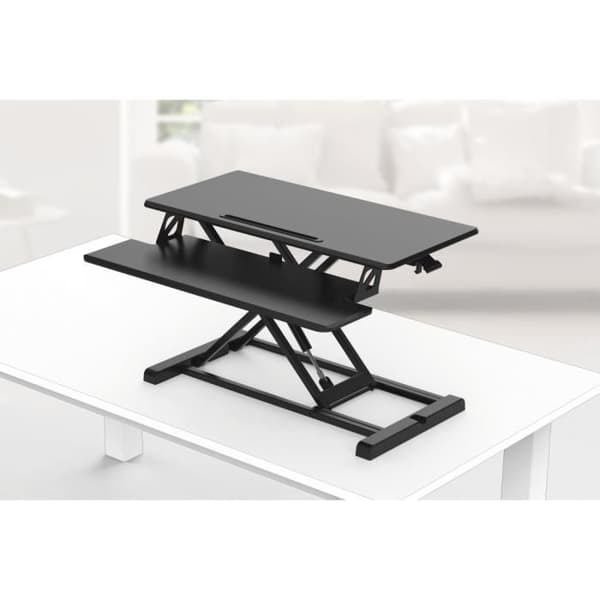Höjdjusterbar skrivbordshöjare - HAMA - 80 x 40 cm - Svart - Industriell loftstil