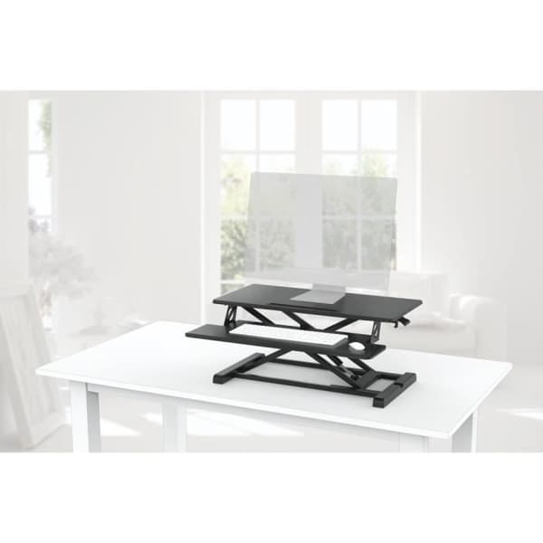 Höjdjusterbar skrivbordshöjare - HAMA - 80 x 40 cm - Svart - Industriell loftstil