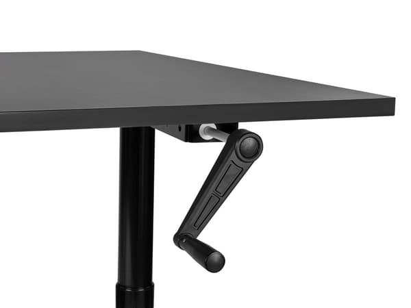 Työpöytä musta 120 x 72 cm lastulevy teräs runko säädettävä pöytätaso kampi moderni