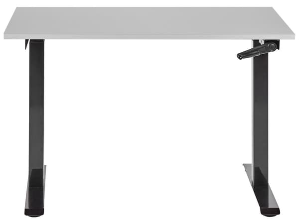 Työpöytä harmaa/musta 120 x 72 cm lastulevy teräs runko säädettävä pöytätaso kampi moderni