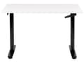 Miniatyrbilde 4 av 7: Manuelt justerbart skrivebord Hvit bordplate Svart stålramme 120 x 72 cm Sitt og stå Rund fot Moderne design Kontor