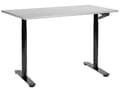 Miniatyrbilde 1 av 7: Manuelt justerbart skrivebord Grå bordplate Svart stålramme 120 x 72 cm Sitt og stå Rund fot Moderne design Kontor