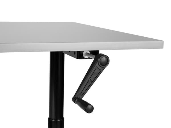 Manuelt justerbart skrivebord Grå bordplate Svart stålramme 160 x 72 cm Sit and Stand Runde føtter Moderne design Kontor