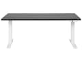 Miniatyrbilde 4 av 8: Elektrisk justerbart skrivebord Svart bordplate Hvit stålramme 160 x 72 cm Sitt- og ståbord Kvadratiske føtter Moderne design