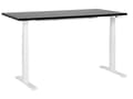 Miniatyrbilde 1 av 8: Elektrisk justerbart skrivebord Svart bordplate Hvit stålramme 160 x 72 cm Sitt- og ståbord Kvadratiske føtter Moderne design