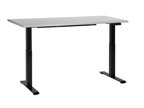 Elektrisk justerbart skrivebord Grå bordplate Svart stålramme 160 x 72 cm Sitt og stå Firkantede føtter Moderne design
