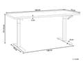 Miniatyrbilde 3 av 7: Manuelt justerbart skrivebord Mørk treplate Hvit stålramme 160 x 72 cm Sitt og stå-firkantfot Moderne design Kontor