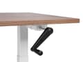 Miniatyrbilde 5 av 7: Manuelt justerbart skrivebord Mørk treplate Hvit stålramme 160 x 72 cm Sitt og stå-firkantfot Moderne design Kontor