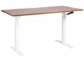 Miniatyrbilde 1 av 7: Manuelt justerbart skrivebord Mørk treplate Hvit stålramme 160 x 72 cm Sitt og stå-firkantfot Moderne design Kontor
