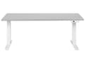 Miniatyrbilde 4 av 8: Elektrisk justerbart skrivebord Grå bordplate Hvit stålramme 160 x 72 cm Sitt- og ståbord Kvadratiske føtter Moderne Design