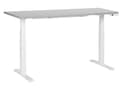 Miniatyrbilde 1 av 8: Elektrisk justerbart skrivebord Grå bordplate Hvit stålramme 160 x 72 cm Sitt- og ståbord Kvadratiske føtter Moderne Design