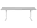 Miniatyrbilde 4 av 8: Elektrisk justerbart skrivebord Grå bordplate Hvit stålramme 180 x 80 cm Sitt- og ståbord Kvadratiske føtter Moderne design