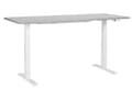 Miniatyrbilde 1 av 8: Elektrisk justerbart skrivebord Grå bordplate Hvit stålramme 180 x 80 cm Sitt- og ståbord Kvadratiske føtter Moderne design