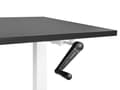 Miniatyrbilde 5 av 7: Manuelt justerbart skrivebord Svart bordplate Hvit stålramme 160 x 72 cm Sitt og stå Kvadratisk fot Moderne design Kontor