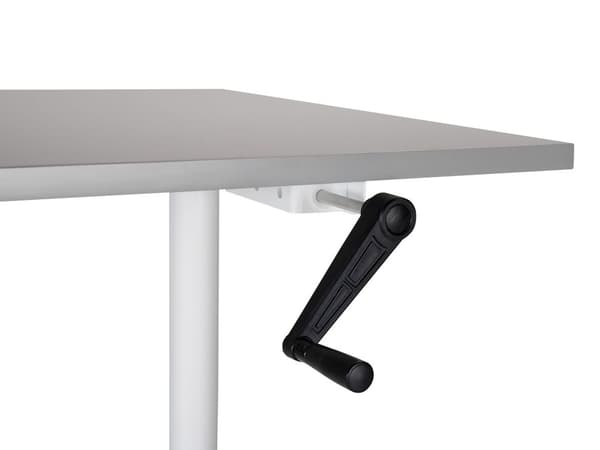 Manuelt justerbart skrivebord Grå bordplate Hvit stålramme 160 x 72 cm Sitt og stå Rund fot Moderne design Kontor