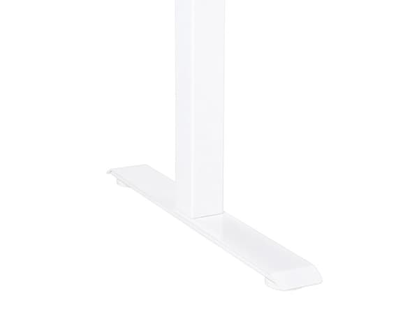 Elektrisk justerbart skrivebord Mørk trebordplate Hvit stålramme 120 x 72 cm Sitt- og ståbord Kvadratiske føtter Moderne design