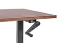 Miniatyrbilde 5 av 7: Manuelt justerbart skrivebord Mørk trebordplate Svart stålramme 160 x 72 cm Sitt- og ståbord Kvadratiske føtter Moderne design Kontor