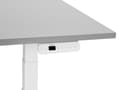 Miniatyrbild 5 av 8: Elektriskt justerbart skrivbord Grå bordsskiva Vit stålram 120 x 72 cm Sitt och stå Fyrkantiga fötter Modern design