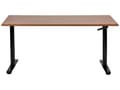 Pikkukuva 4 / 7: Työpöytä tumma puu/musta 160 x 72 cm lastulevy teräs runko säädettävä pöytätaso kampi moderni tyyli