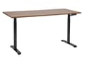 Pikkukuva 1 / 7: Työpöytä tumma puu/musta 160 x 72 cm lastulevy teräs runko säädettävä pöytätaso kampi moderni tyyli
