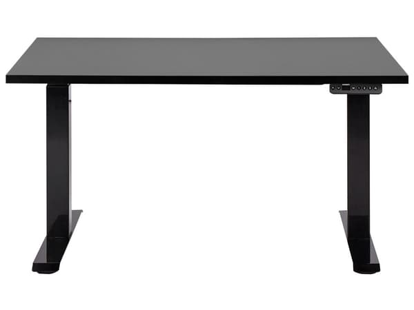 Työpöytä musta 120 x 72 cm lastulevy teräs runko sähkösäädettävä taso muistitoiminto moderni tyyli