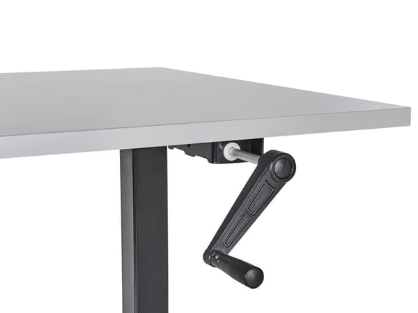 Työpöytä harmaa/musta 160 x 72 cm lastulevy teräs runko säädettävä pöytätaso kampi moderni tyyli