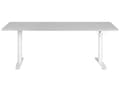Miniatyrbilde 4 av 8: Elektrisk justerbart skrivebord Grå bordplate Hvit stålramme 180 x 80 cm Sitte- og ståbord Runde føtter Moderne design