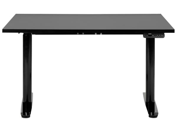 Elektrisk justerbart skrivebord Svart bordplate Svart stålramme 120 x 72 cm Sitt- og ståbord Runde føtter Moderne design