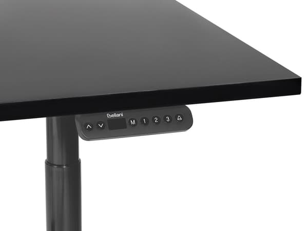 Elektrisk justerbart skrivebord Svart bordplate Svart stålramme 120 x 72 cm Sitt- og ståbord Runde føtter Moderne design
