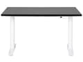 Miniatyrbilde 4 av 8: Elektrisk justerbart skrivebord Svart bordplate Hvit stålramme 120 x 72 cm Sitt- og ståbord Runde føtter Moderne design