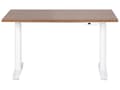 Miniatyrbilde 4 av 8: Elektrisk justerbart skrivebord Mørk trebordplate Hvit stålramme 120 x 72 cm Sitt og Stå Rund fot Moderne design