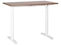 Miniatyrbilde 1 av 8: Elektrisk justerbart skrivebord Mørk trebordplate Hvit stålramme 120 x 72 cm Sitt og Stå Rund fot Moderne design